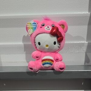 Care Bear Hello Kitty Pink Plush Toy‎ 9 Inch NWT